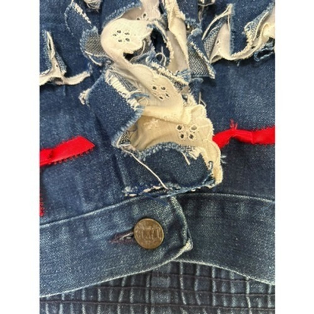 80's Wrangler Concho Bandana Print Fringe Denim Vest 10/12 Girls Western Cowgirl - Picture 8 of 11